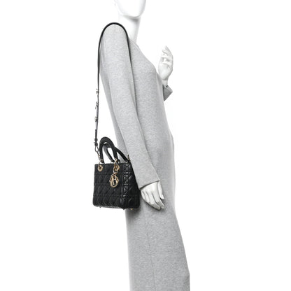 Christian Dior Lambskin Cannage Small My ABCDior Lady Dior Black 2 of 9