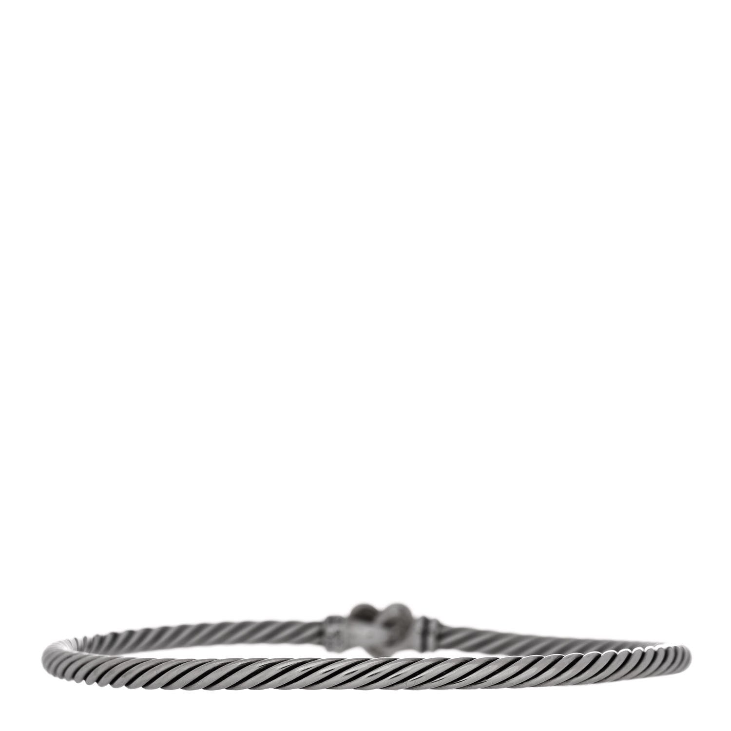 David Yurman Sterling Silver 18K Yellow Gold 3mm Cable Collectibles Heart Bracelet 2 of 3