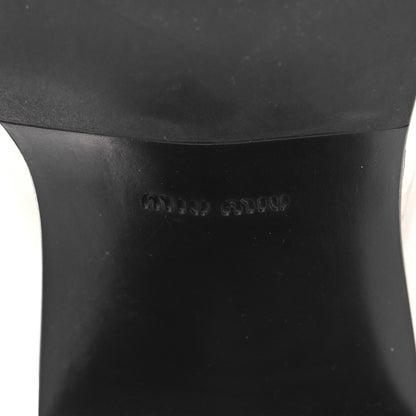 Miu Miu Calfskin Thong Ankle Booties 38.5 White Black 9 of 10