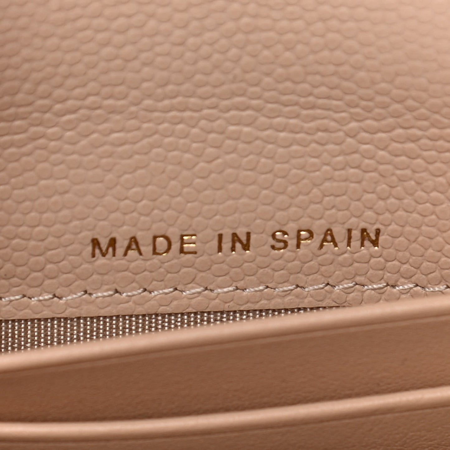 Caviar Pearl Quilted Coco Candy Wallet Beige