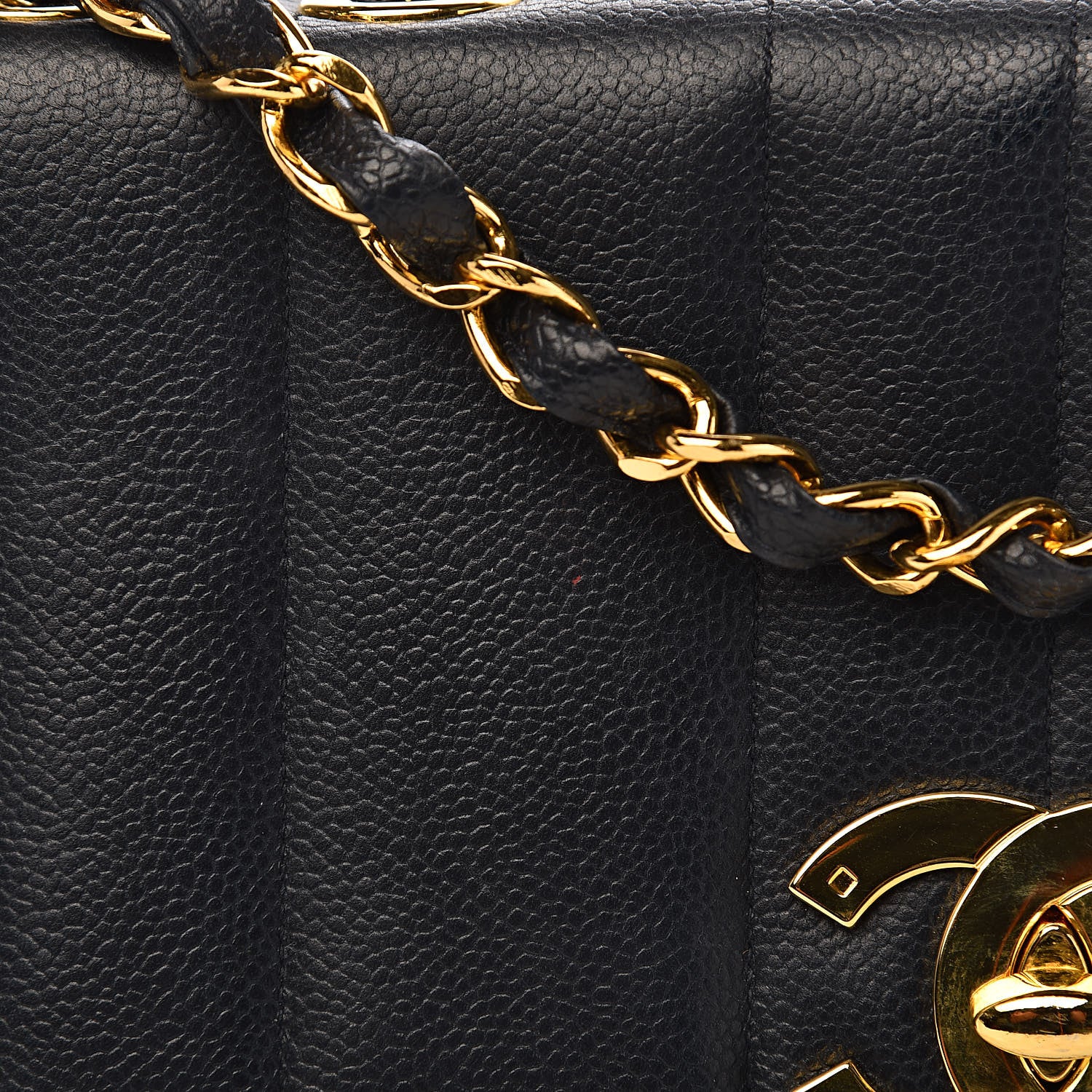 Chanel Caviar Vertical Quilted Jumbo Single Flap Black 18 of 23