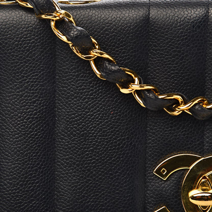 Chanel Caviar Vertical Quilted Jumbo Single Flap Black 18 of 23