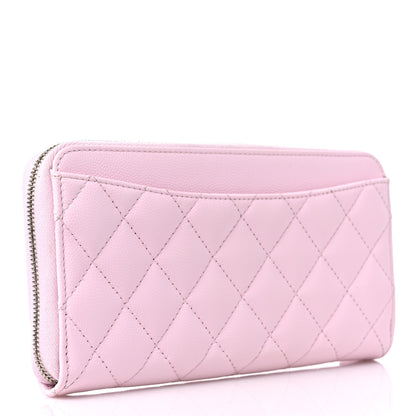 Chanel Caviar Quilted Large Gusset Zip Around Wallet Light Pink 3 of 11