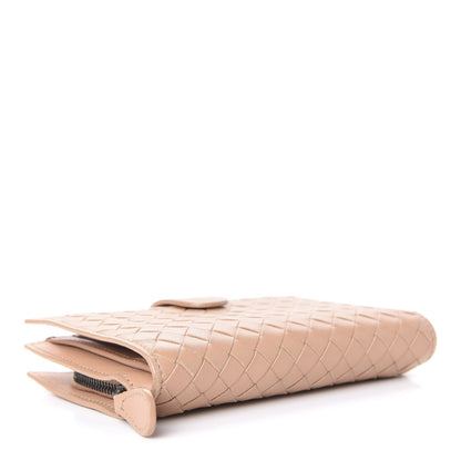 Bottega Veneta Nappa Intrecciato Continental Snap Wallet Dusty Rose 4 of 15