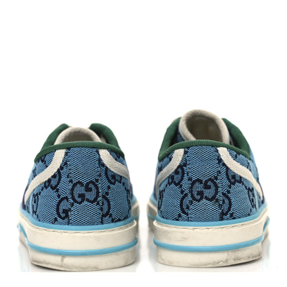 Gucci GG Monogram Multicolor Web Womens 1977 Tennis Sneakers 35 Light Blue Mystic White 6 of 10