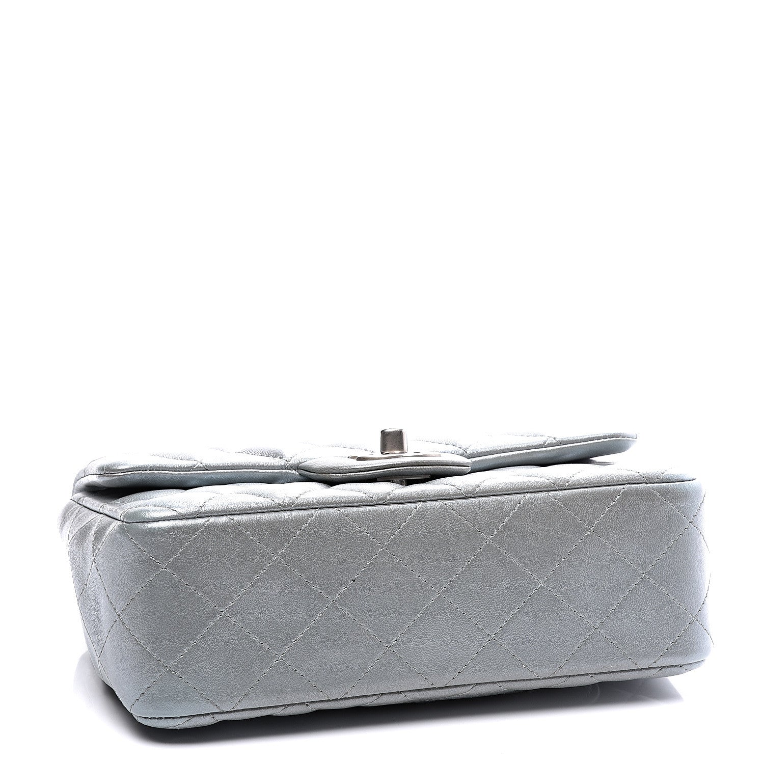 Chanel Metallic Lambskin Quilted Mini Rectangular Flap Silver 3 of 9