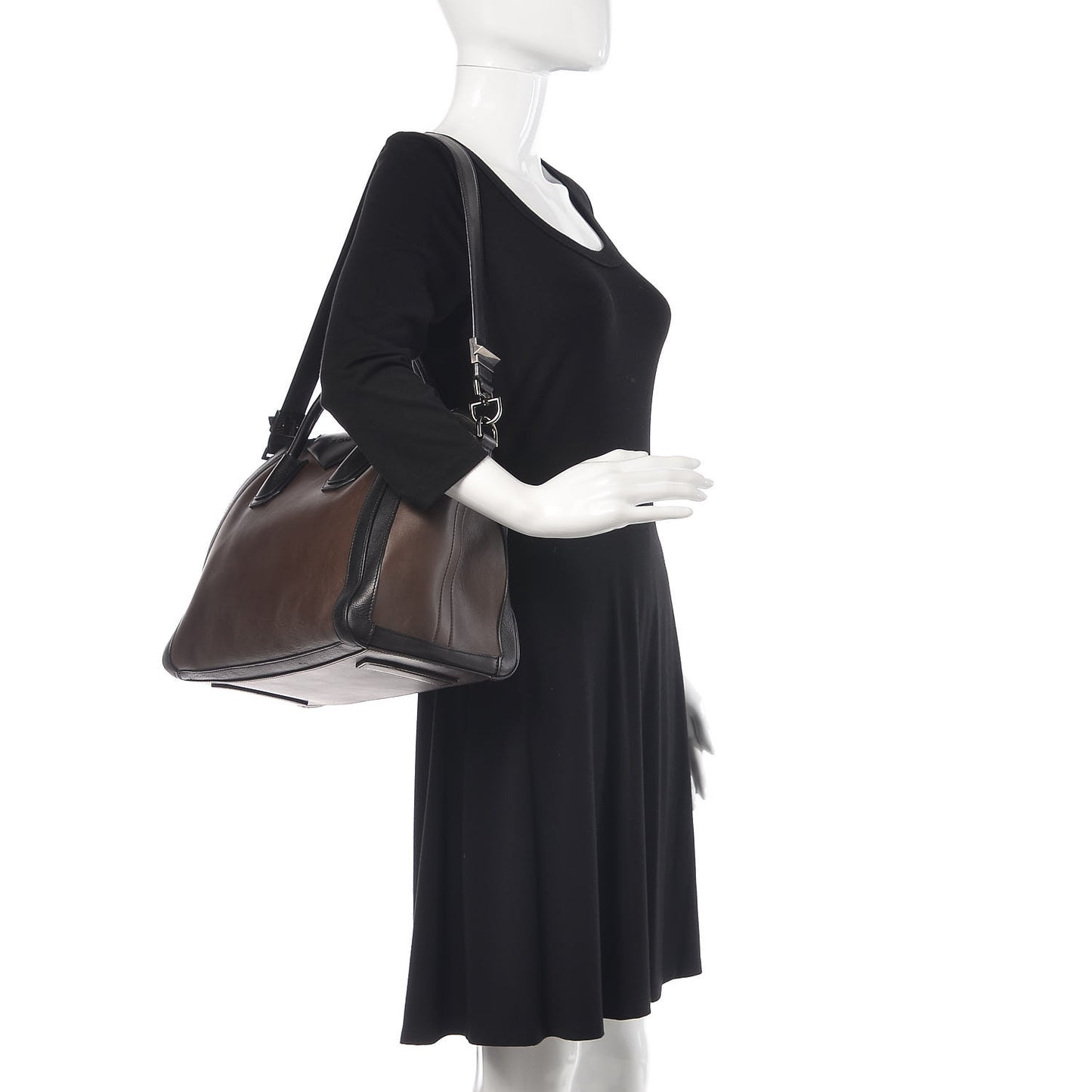 Calfskin Medium Bi-Color Antigona Brown Black