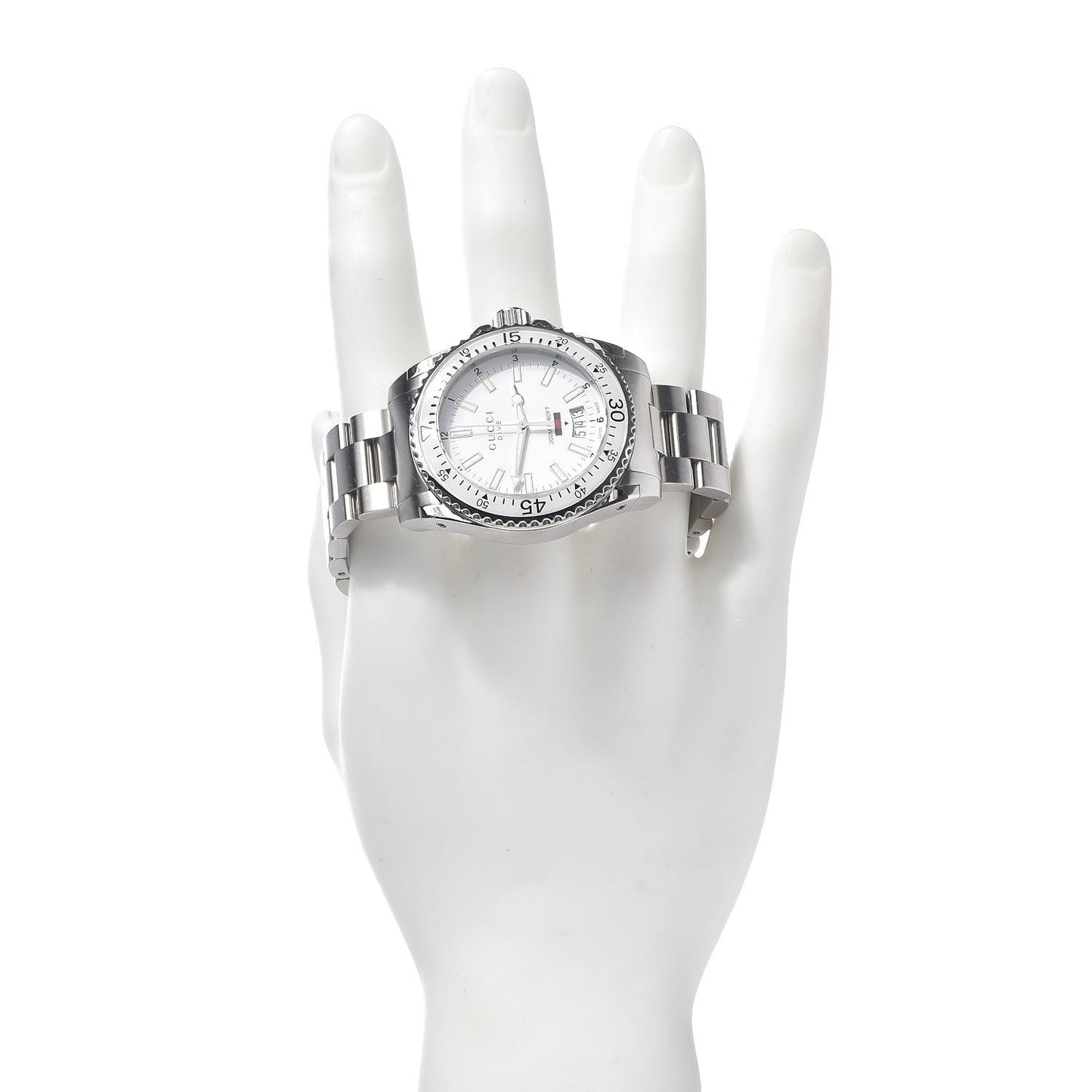 Stainless Steel 40mm Dive Quartz Watch White