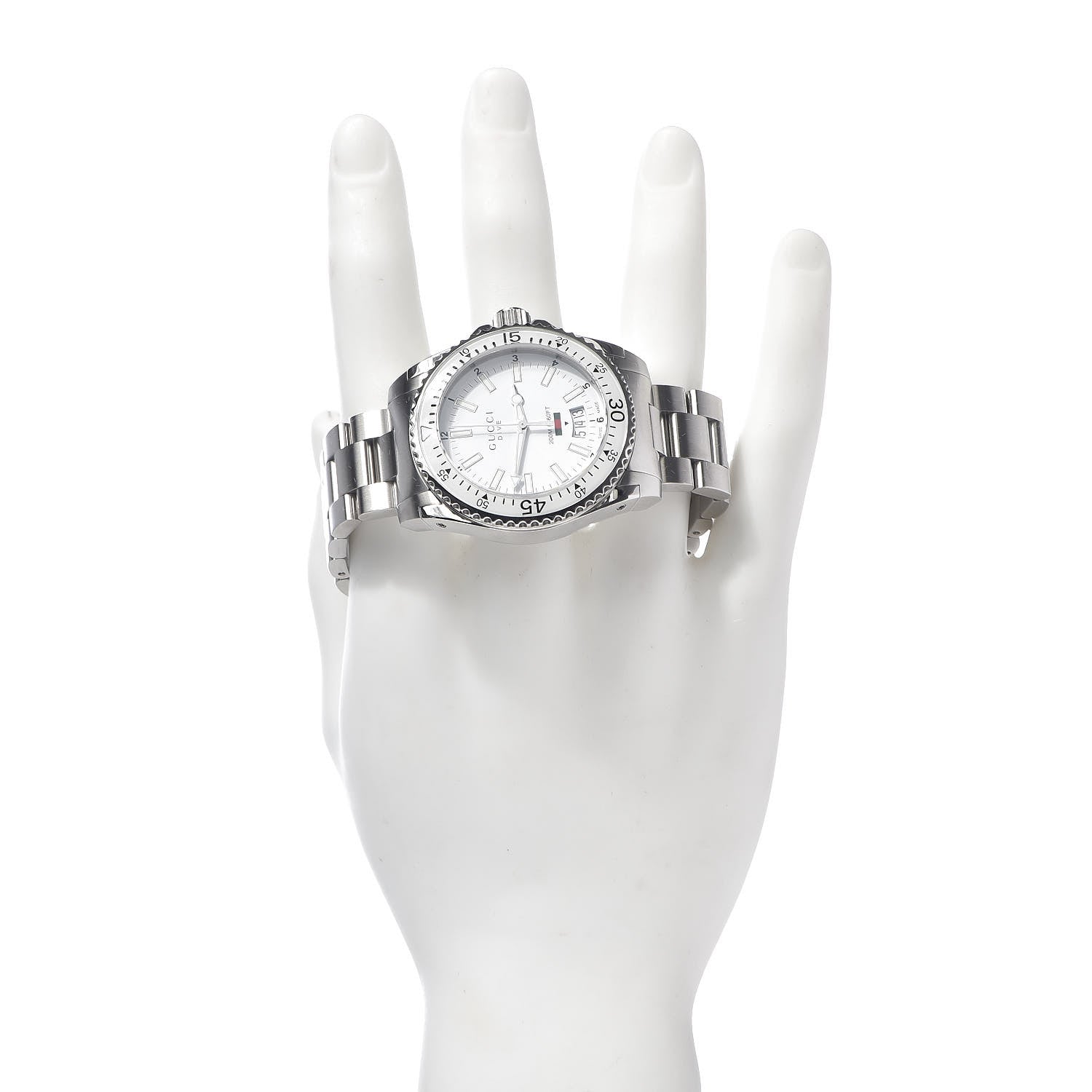 Gucci Stainless Steel 40mm Dive Quartz Watch White 2 of 8