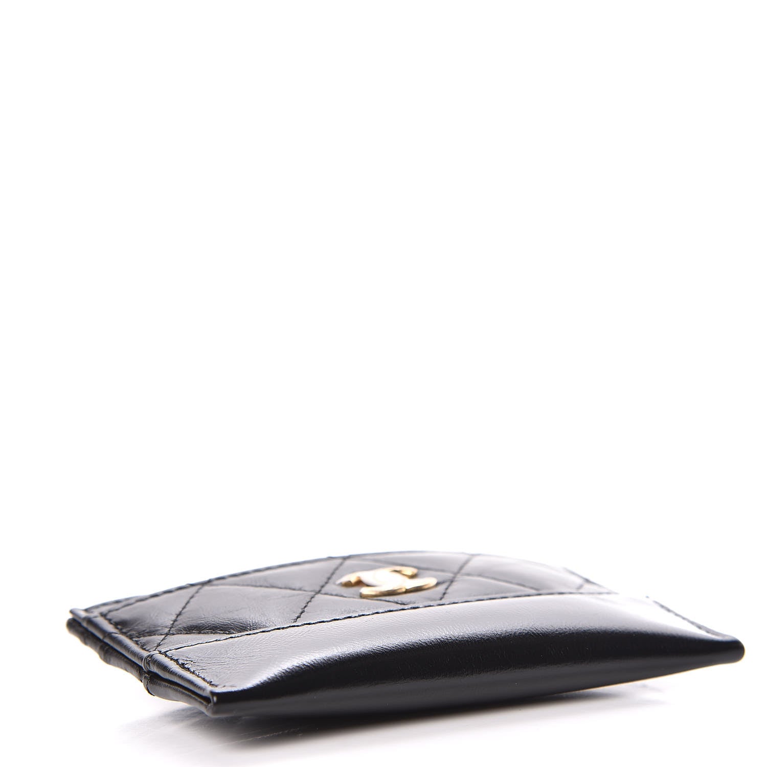 Chanel Aged Calfskin Quilted Gabrielle Card Holder Black 4 of 9