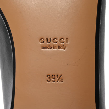 Gucci Calfskin Horsebit Womens Jordaan Loafers 39.5 Black 7 of 13