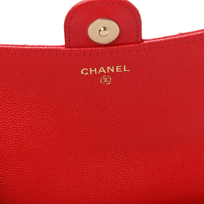 Chanel Caviar Quilted Flap Phone Holder With Chain Red 7 of 11