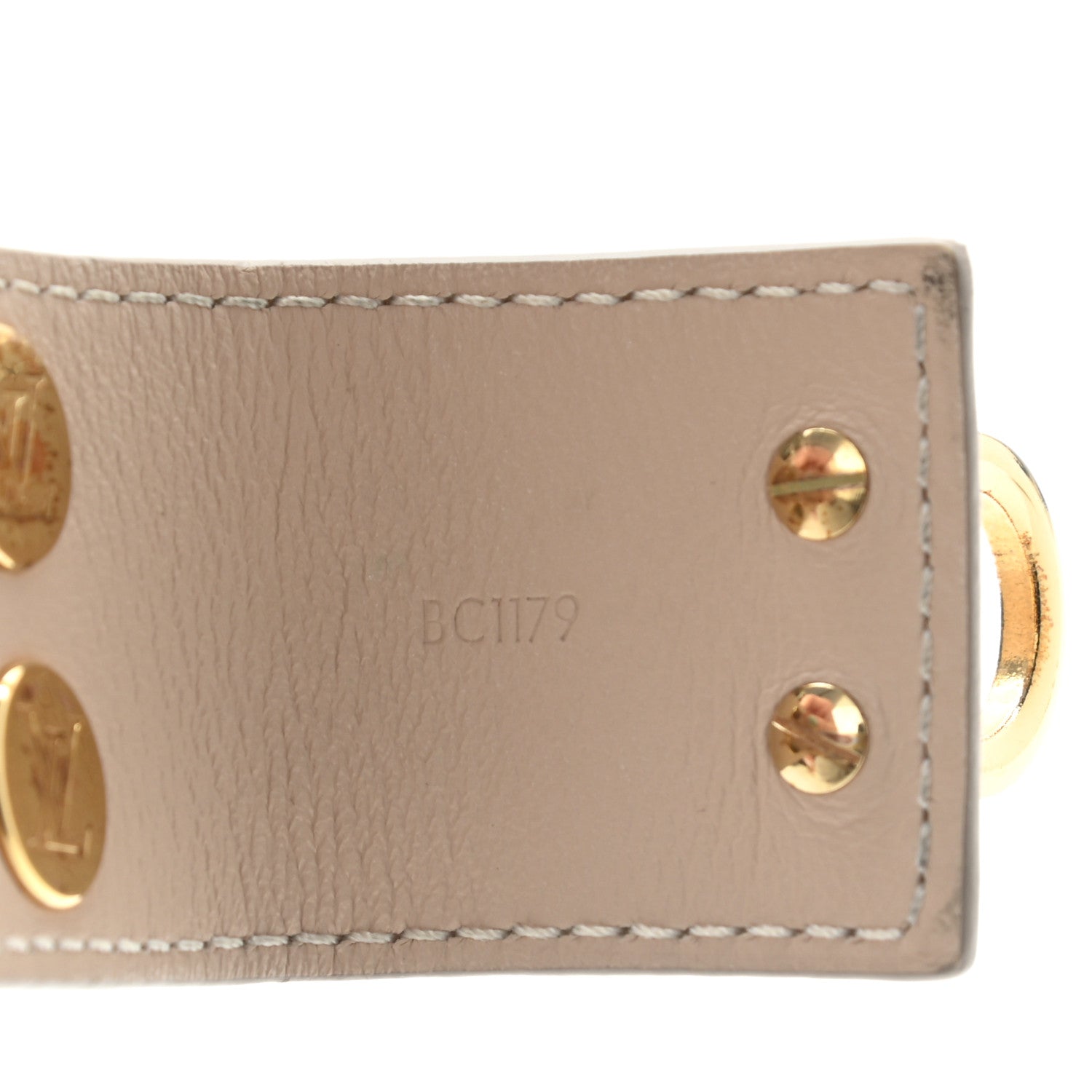 Louis Vuitton Calfskin So LV Cuff Bracelet 17 Beige 6 of 7