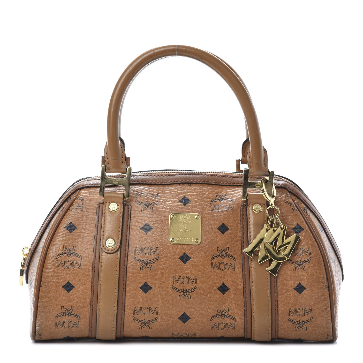 MCM Visetos Boston Bag Cognac 1 of 19