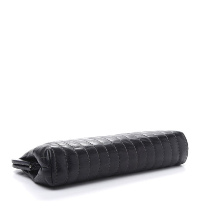 Chanel Lambskin Vertical Quilted Mademoiselle Clutch Black 4 of 10