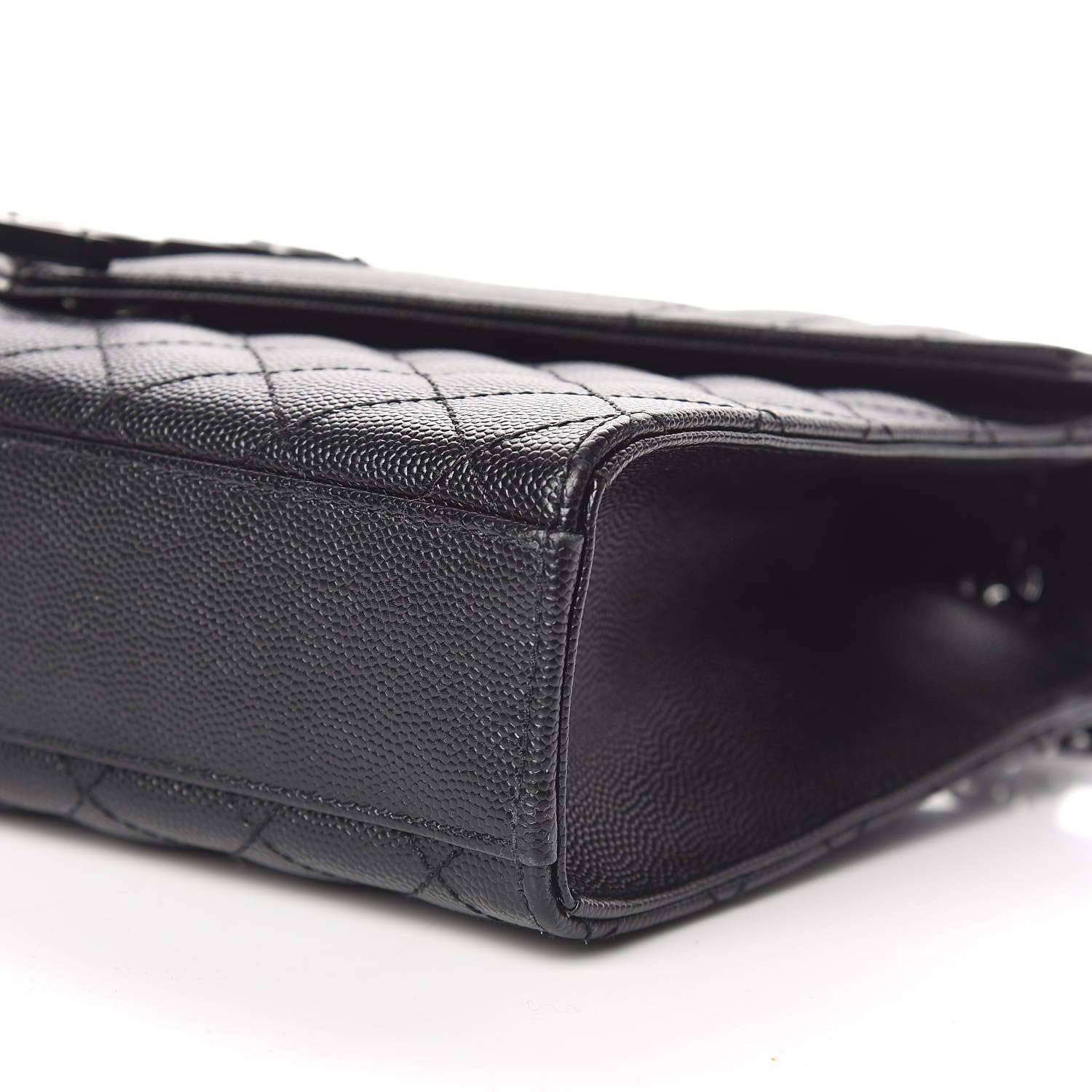 Saint Laurent Grain De Poudre Textured Mixed Matelasse Triquilt Medium Monogram Satchel Black 7 of 10