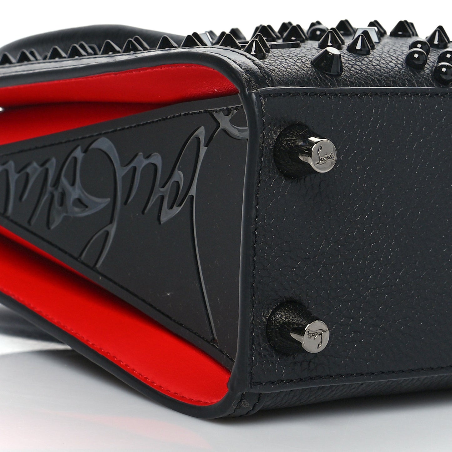 Calfskin Spikes Loubinthesky Mini Paloma Black