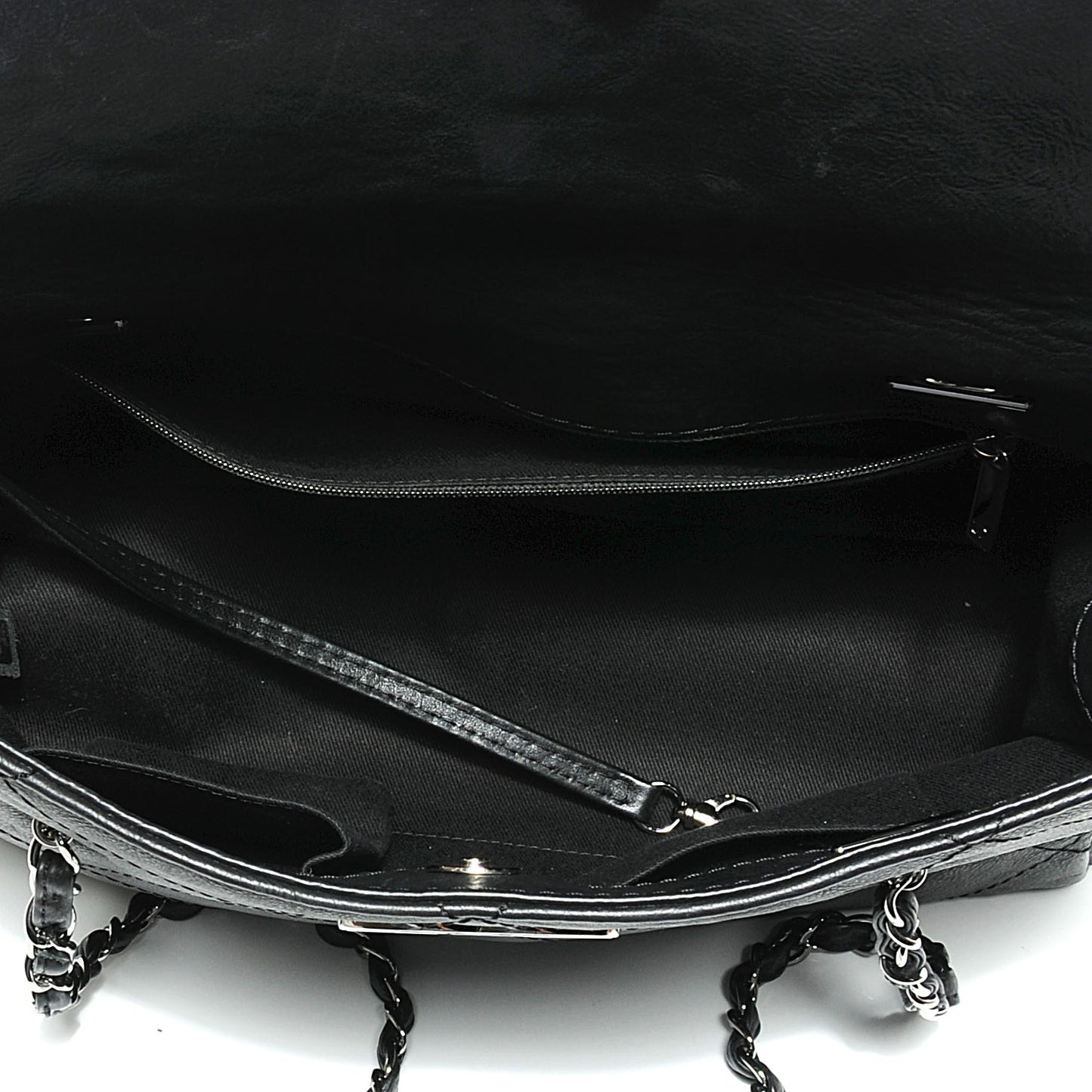 Washed Calfskin Large Hamptons Shopping Tote Black