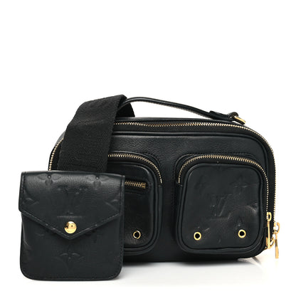 Louis Vuitton Calfskin Monogram Embossed Utility Crossbody Black 1 of 8