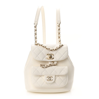 Chanel Lambskin Quilted Small Duma Drawstring Backpack White 1 of 10