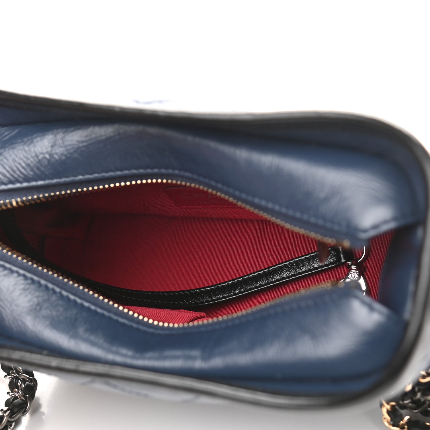 Chanel Aged Calfskin Quilted Small Gabrielle Hobo Navy Black 5 of 11