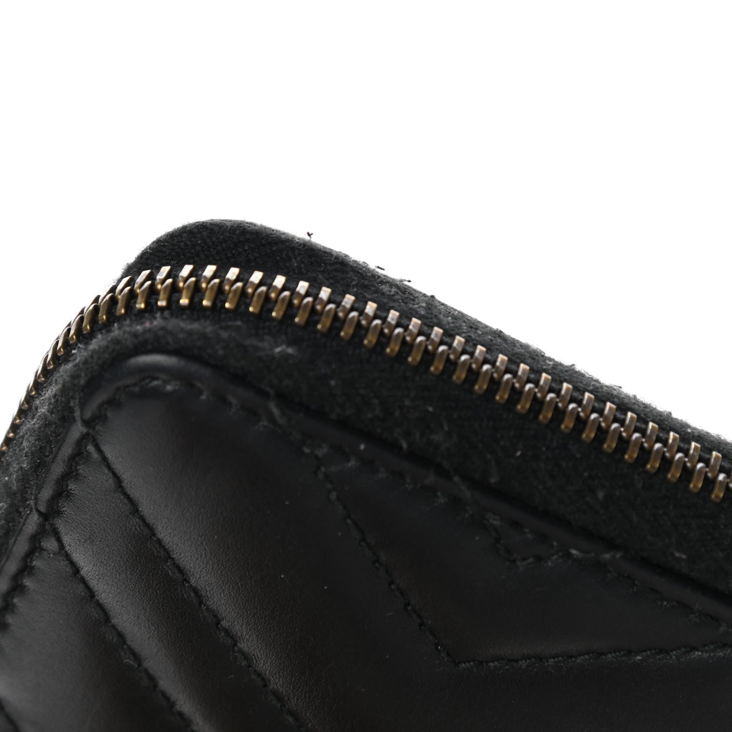 Gucci Calfskin Matelasse GG Marmont Zip Around Organizer Wallet Black 9 of 10