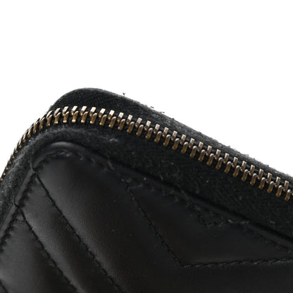 Gucci Calfskin Matelasse GG Marmont Zip Around Organizer Wallet Black 9 of 10