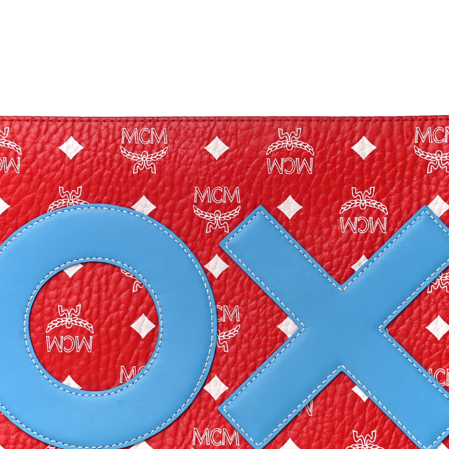 MCM Visetos Year Of The Ox Medium Standing Wristlet Zip Pouch Viva Red 9 of 11