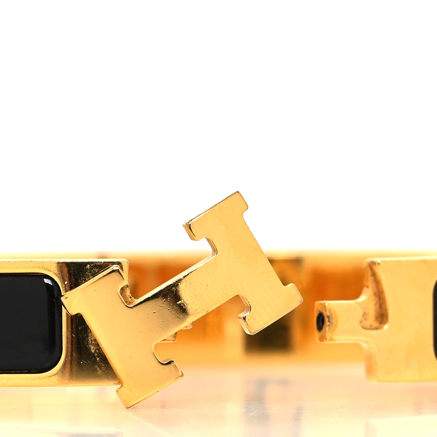 Enamel Narrow Clic Clac H Bracelet GM Black