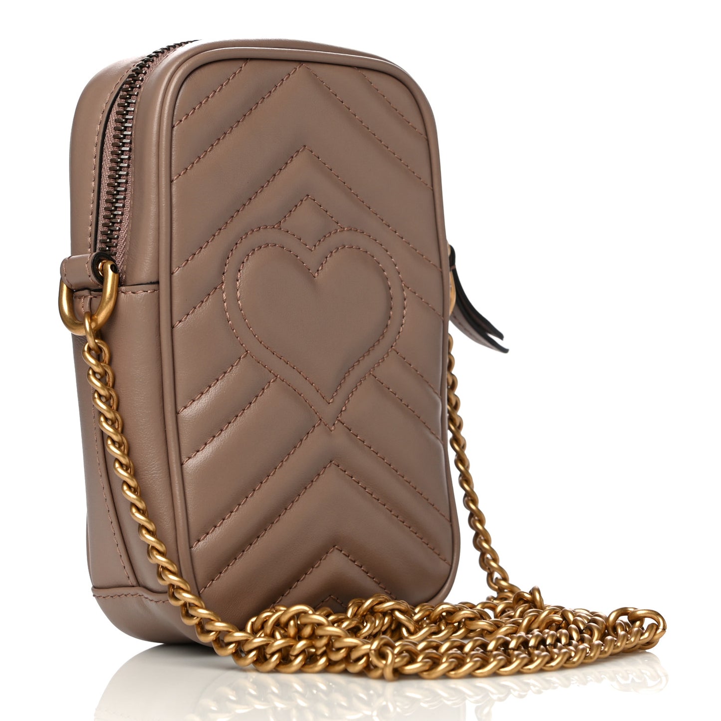 Calfskin Matelasse Mini GG Marmont Crossbody Bag Porcelain Rose