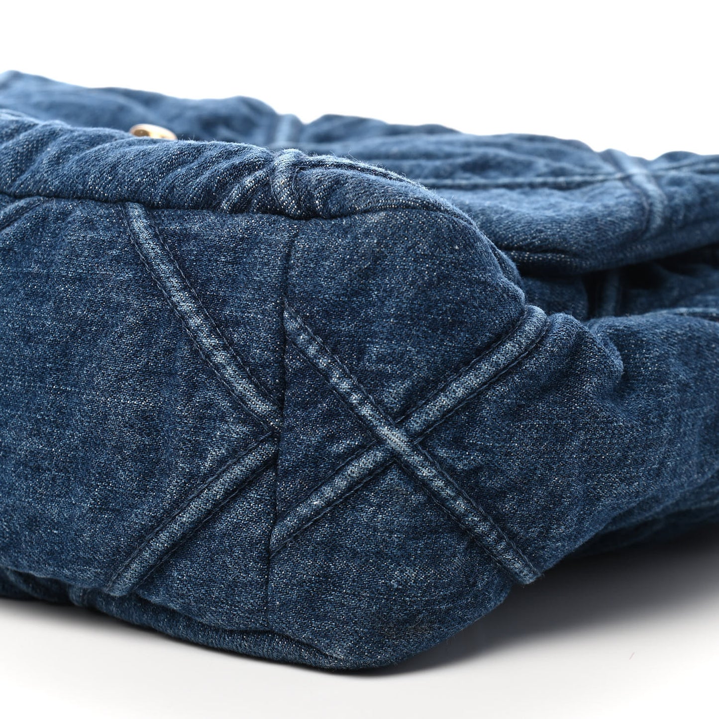 Denim Quilted Large Chanel 19 Flap Blue