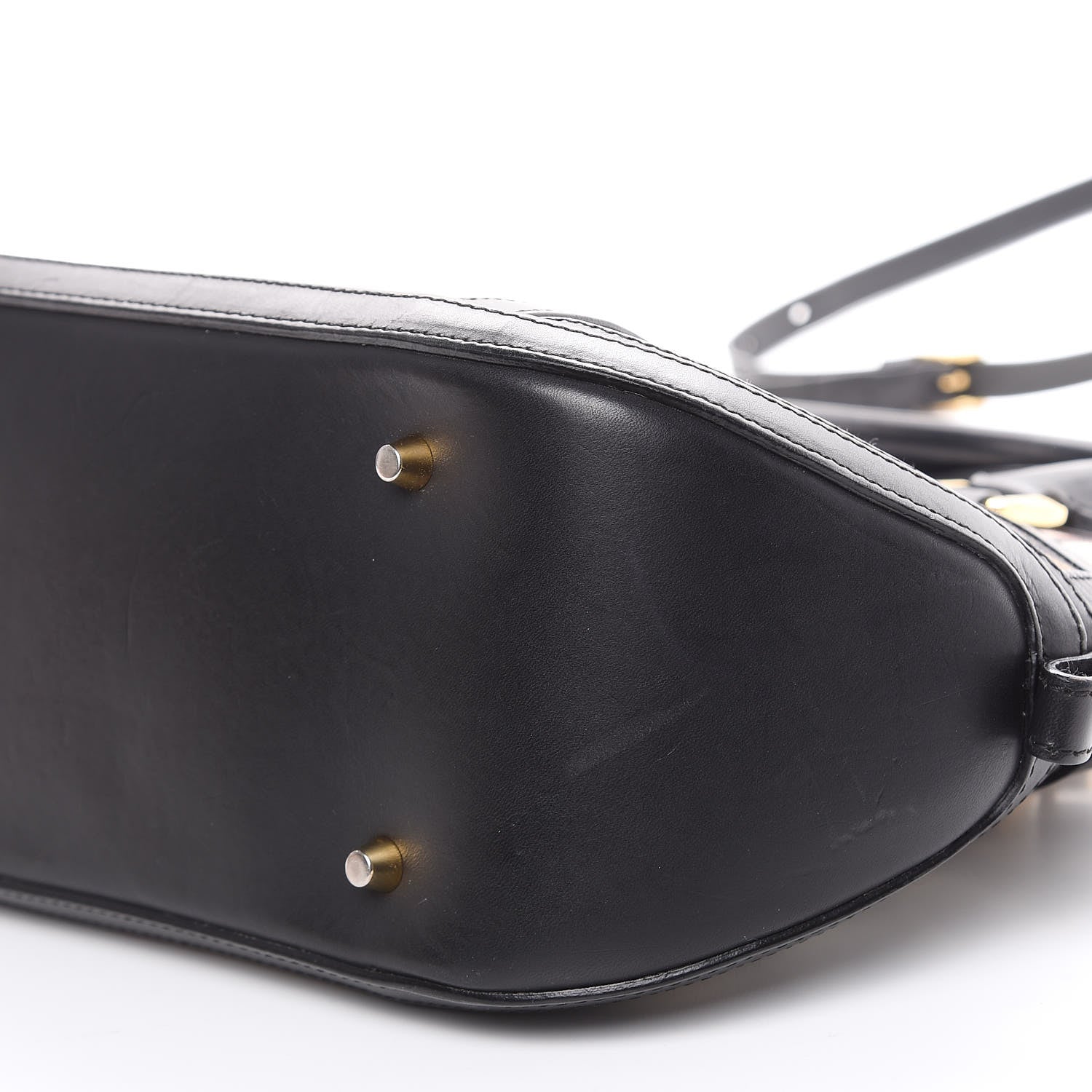 Burberry Bridle Calfskin House Check Small Orchard Bowling Bag Black 7 of 12