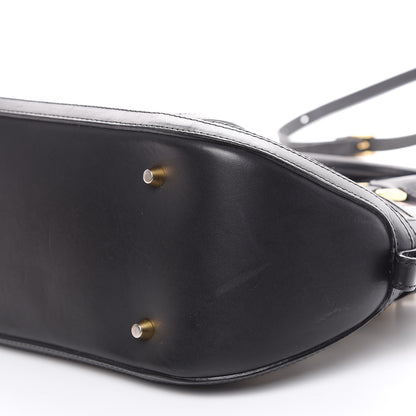 Burberry Bridle Calfskin House Check Small Orchard Bowling Bag Black 7 of 12