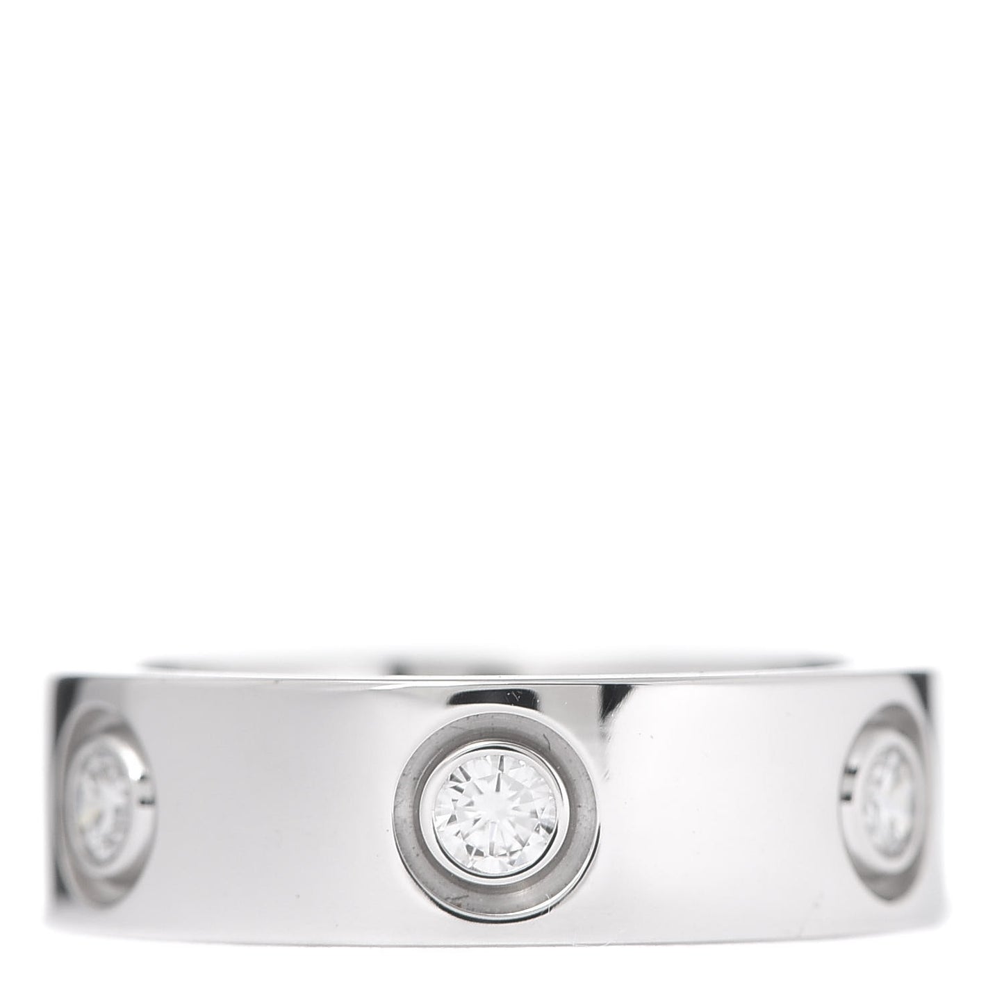 18K White Gold 6 Diamond 5.5mm LOVE Ring 48 4.5
