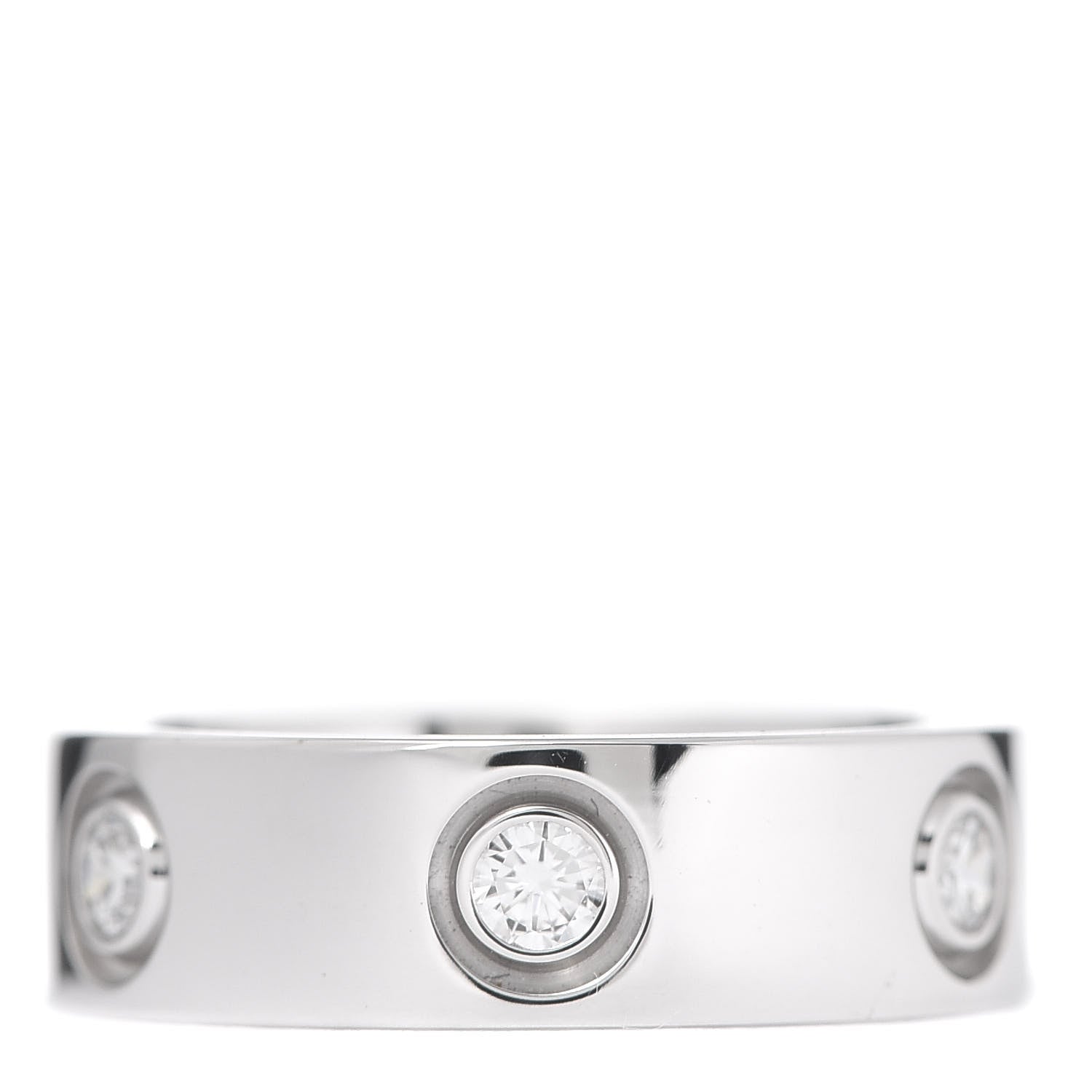 Cartier 18K White Gold 6 Diamond 5.5mm LOVE Ring 48 4.5 3 of 8