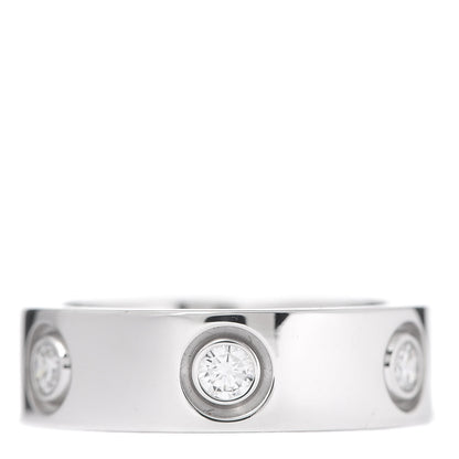 Cartier 18K White Gold 6 Diamond 5.5mm LOVE Ring 48 4.5 3 of 8