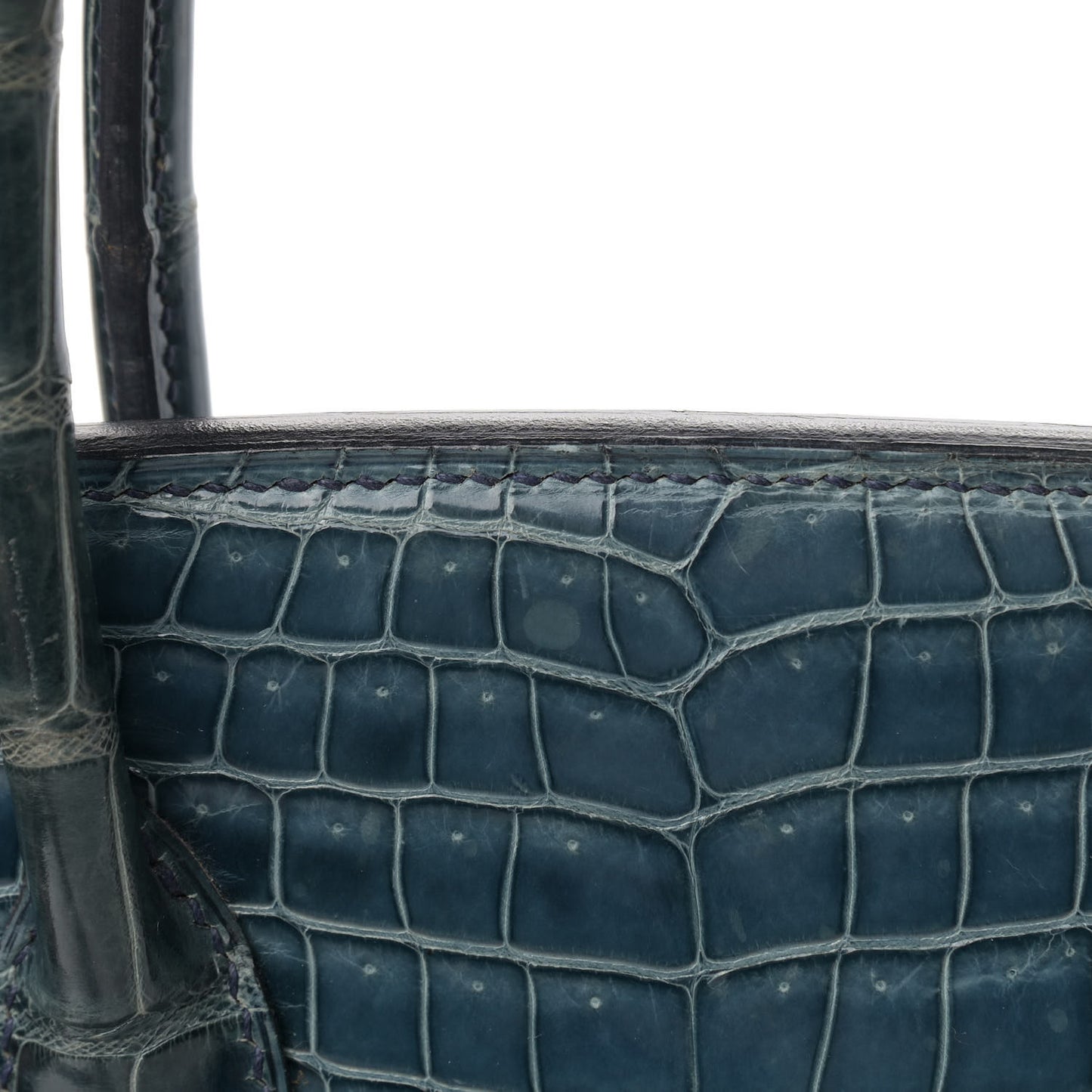 Shiny Porosus Crocodile Birkin 35 Bleu Roi