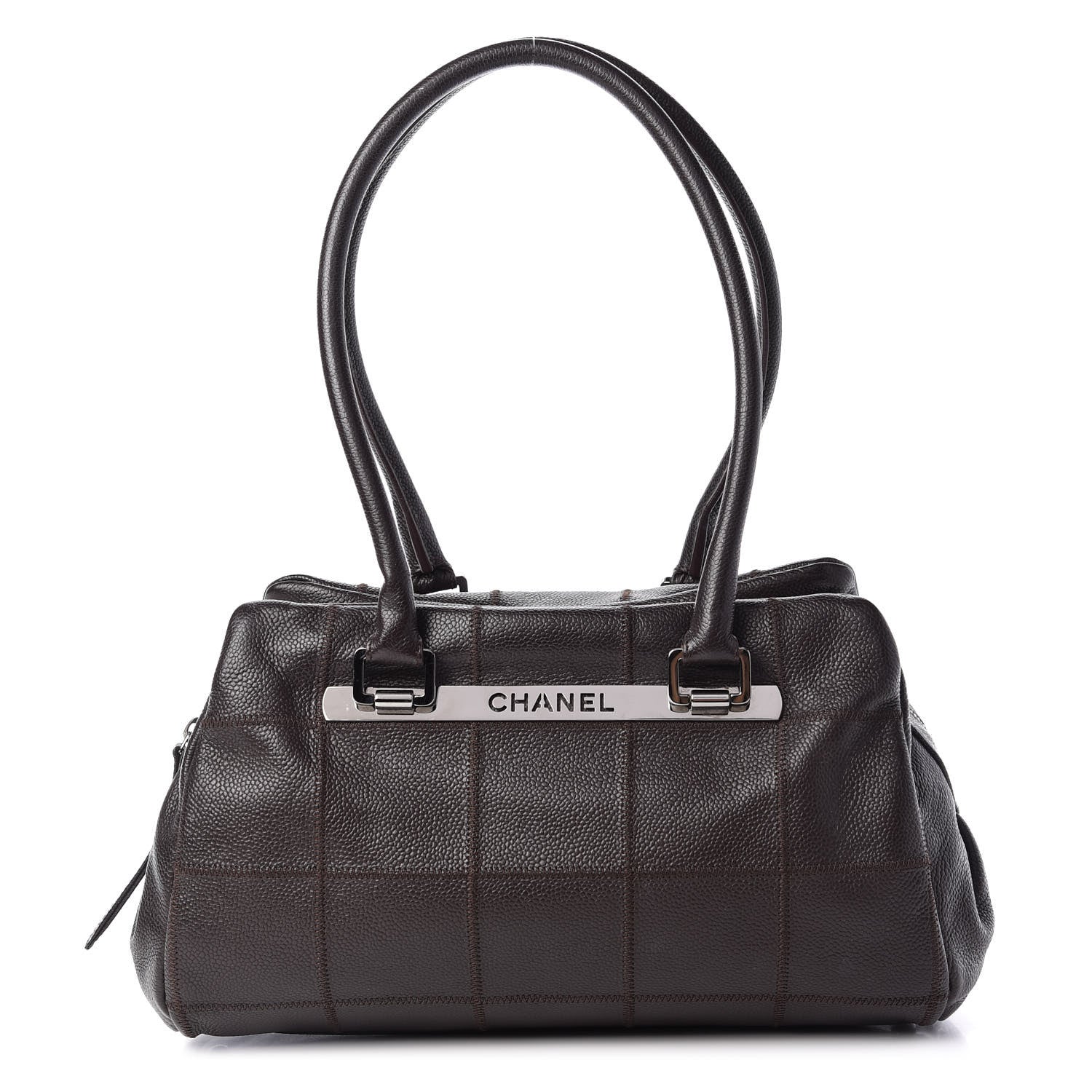 Chanel Caviar Square Stitched Tote Dark Brown 1 of 10