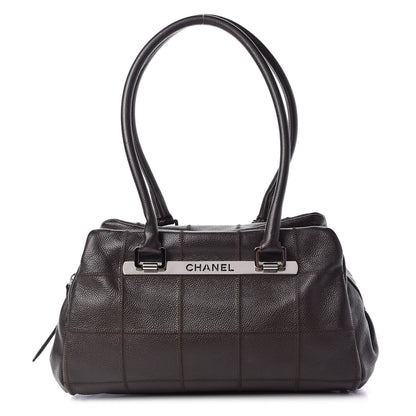 Chanel Caviar Square Stitched Tote Dark Brown 1 of 10