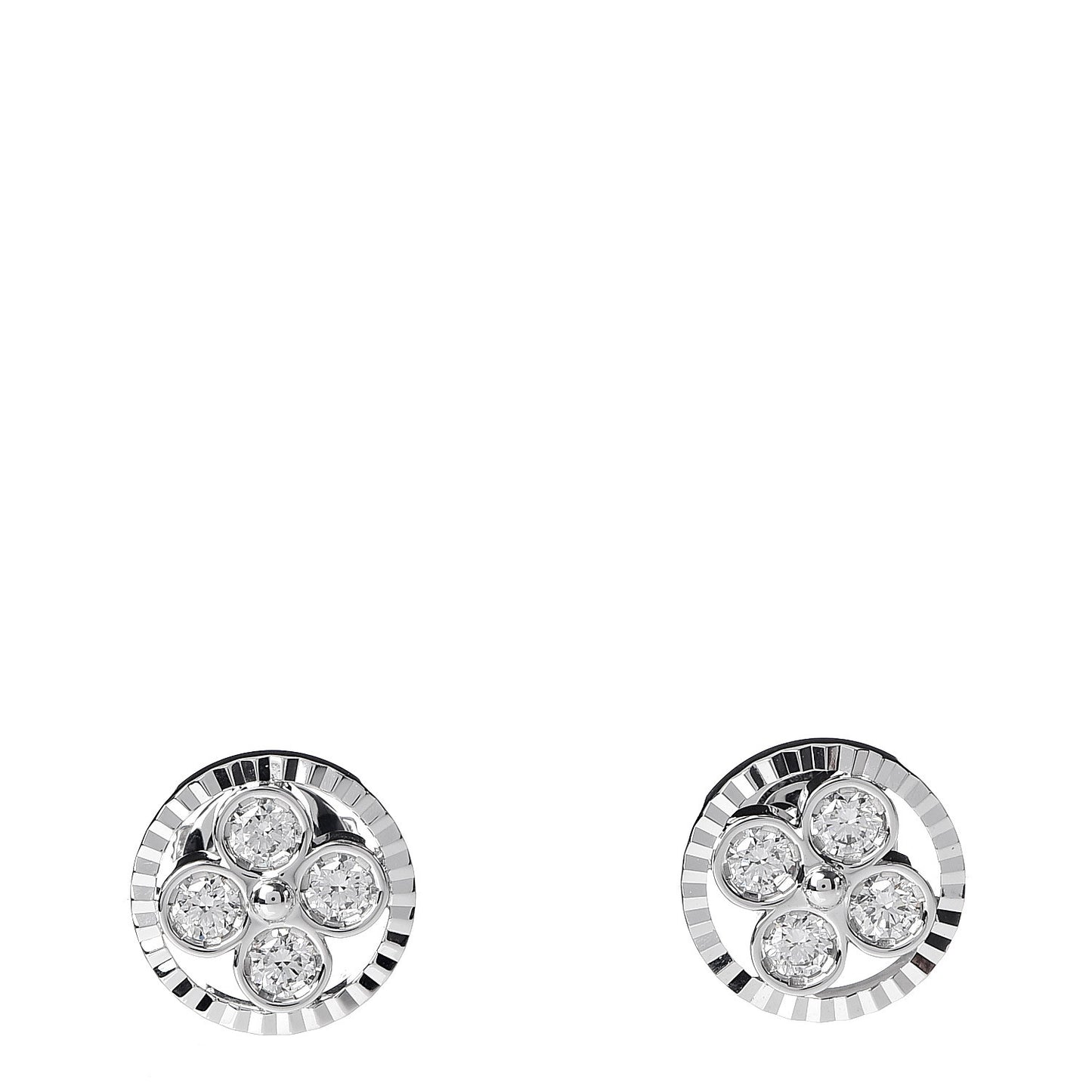 18K White Gold Diamond Blossom BB Earrings