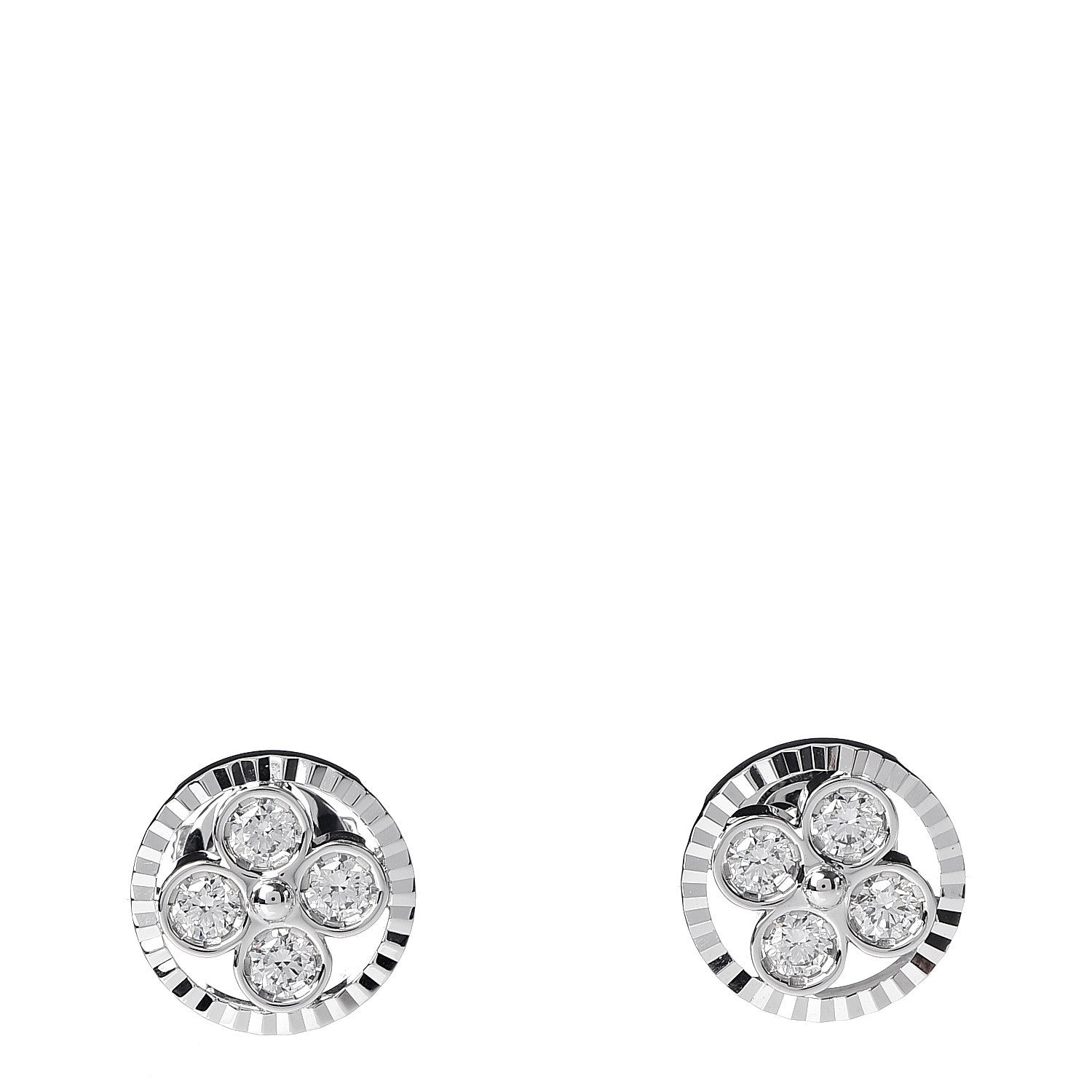 Louis Vuitton 18K White Gold Diamond Blossom BB Earrings 1 of 5