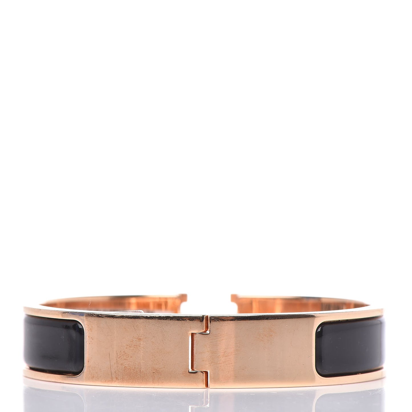 Enamel Narrow Clic Clac H Bracelet PM Black