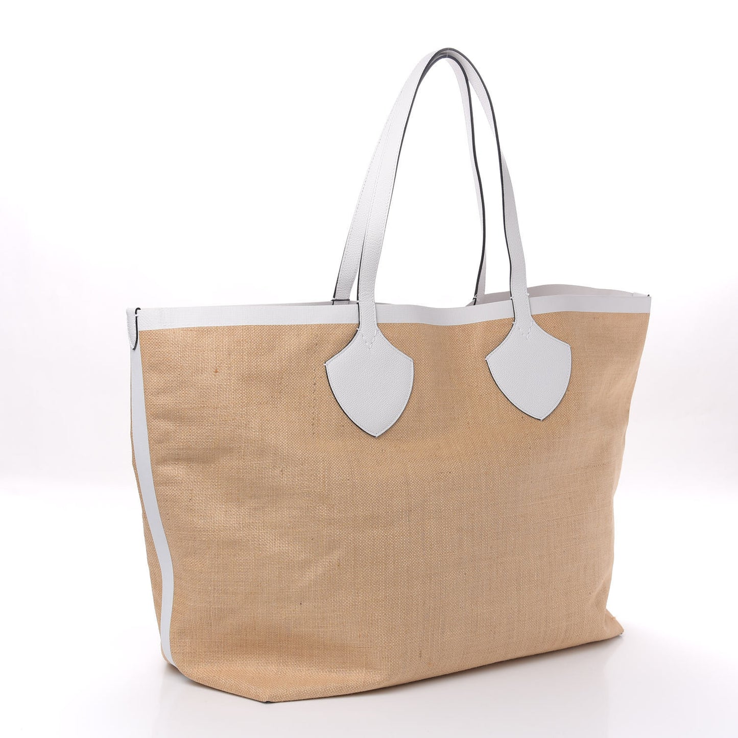 Raffia Logo Print The Giant Reversible Tote Bag Chalk White