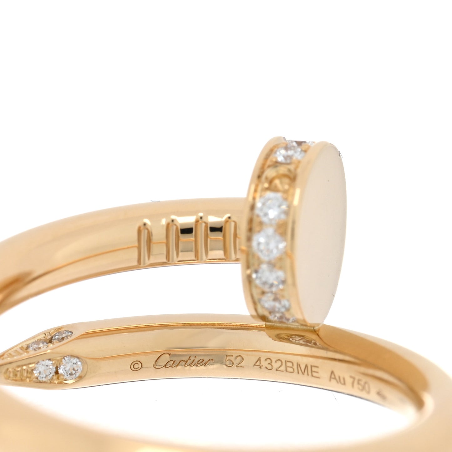 18K Yellow Gold Diamond Juste Un Clou Ring 52 6 52/6