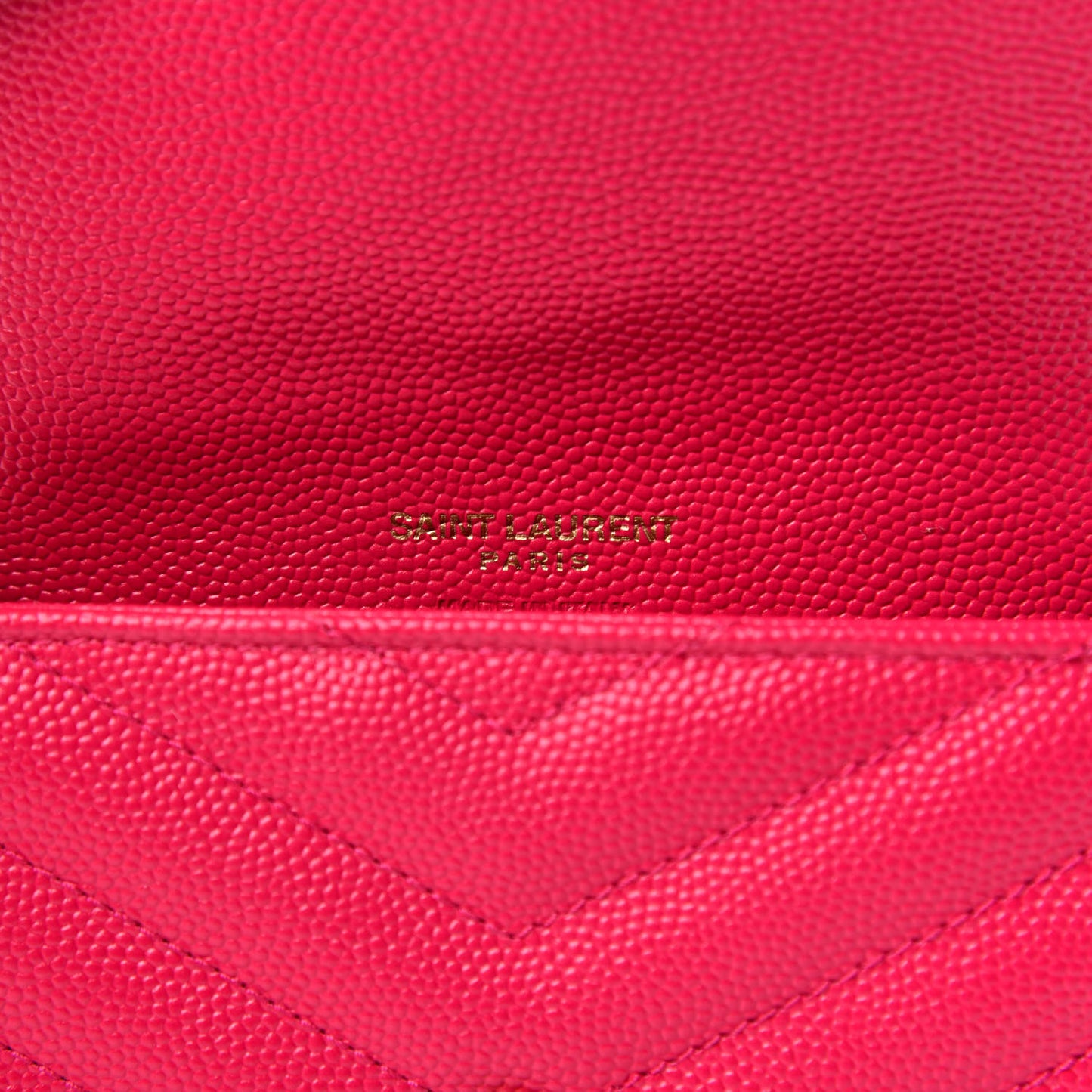 Grain De Poudre Matelasse Chevron Small Monogram Envelope Wallet Bubblegum