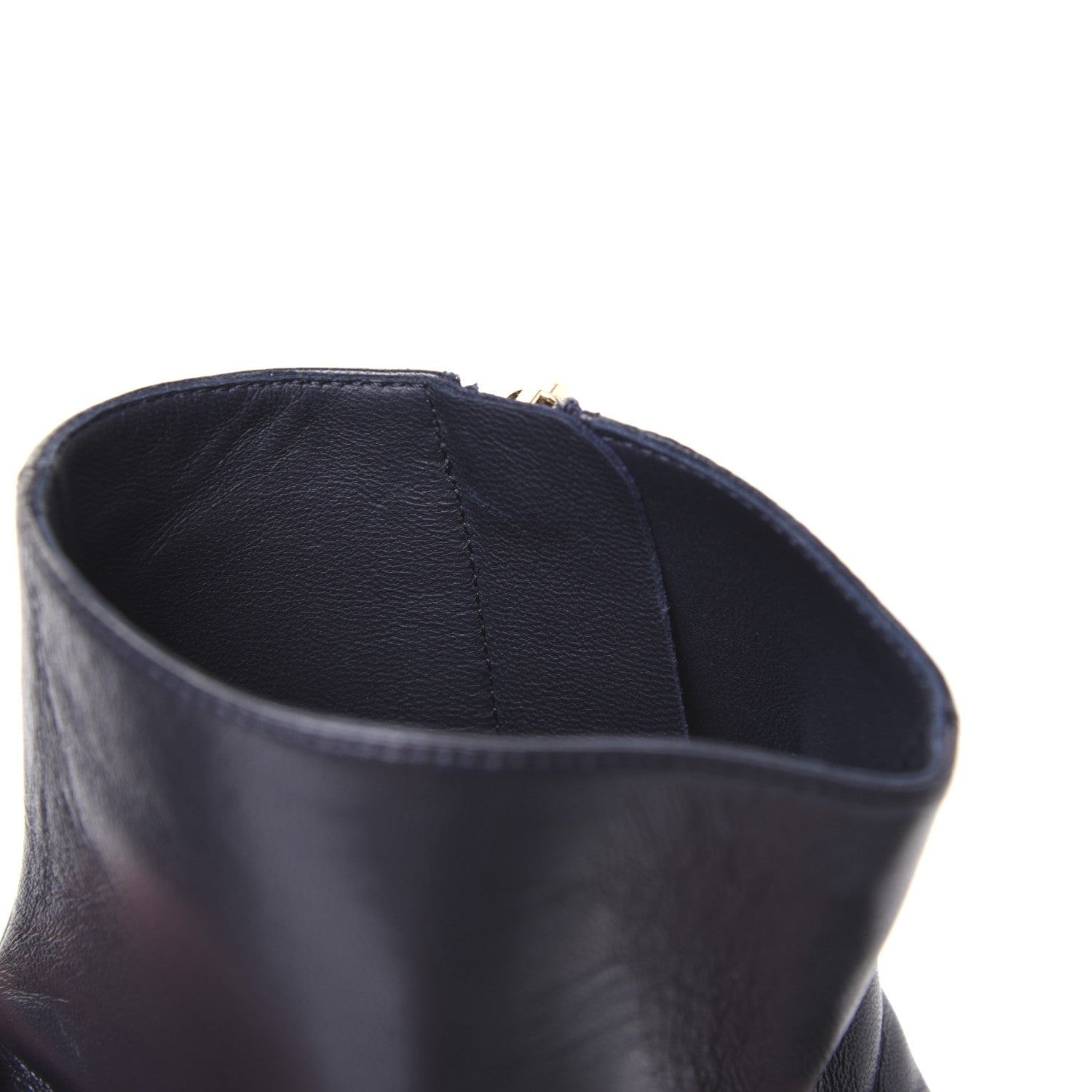 Chanel Lambskin Double Stack Chain Cap Toe Boots 39 Navy 12 of 15