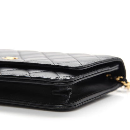 Chanel Lambskin Quilted Wallet On Chain WOC Black 10 of 10