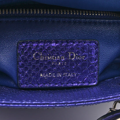 Christian Dior Metallic Snakeskin Mini Lady Dior Purple 6 of 13