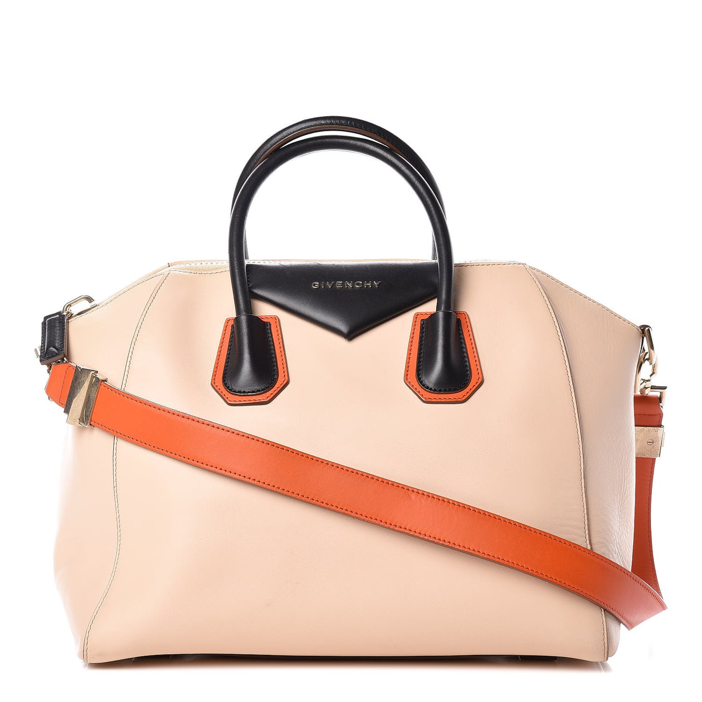 Calfskin Medium Tri-Color Antigona Beige Orange Black