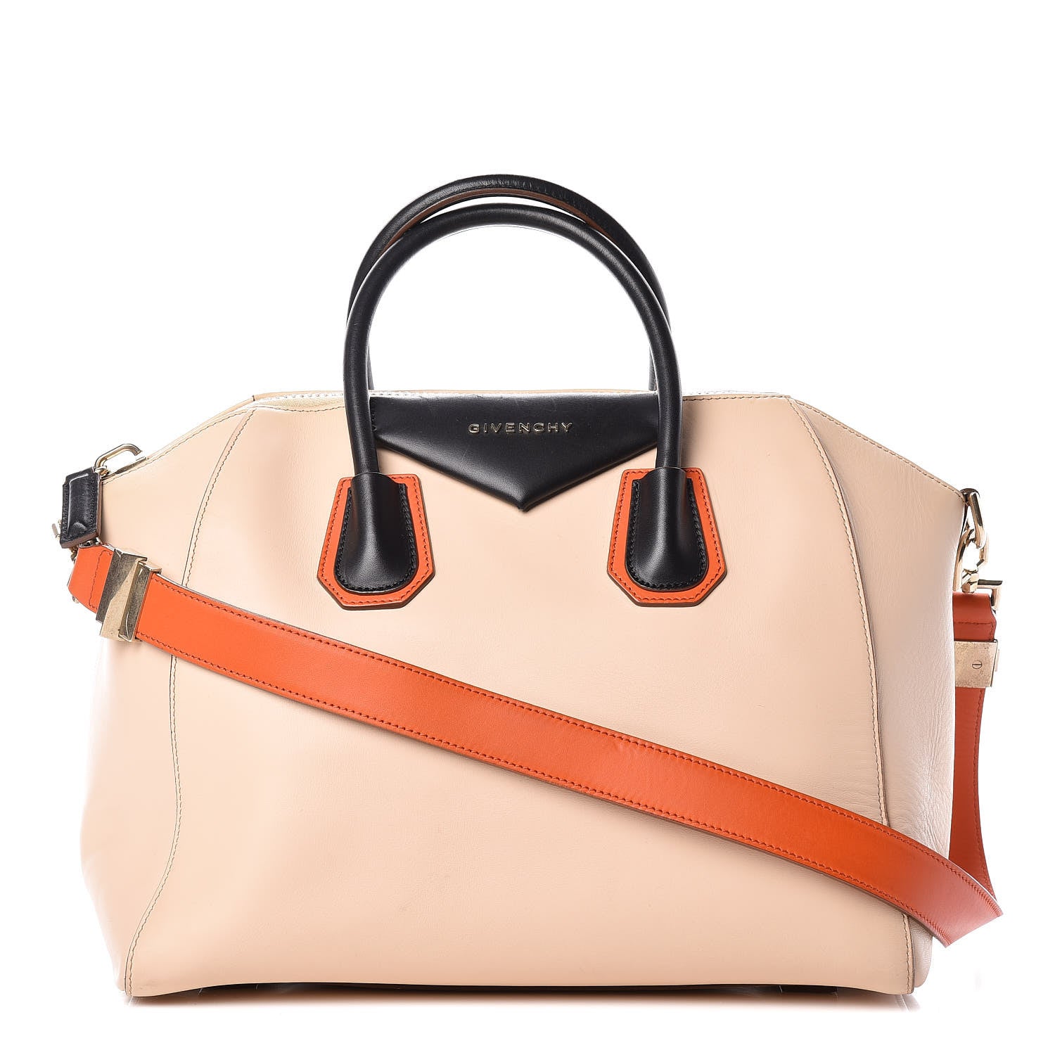 Givenchy Calfskin Medium Tri-Color Antigona Beige Orange Black 1 of 13